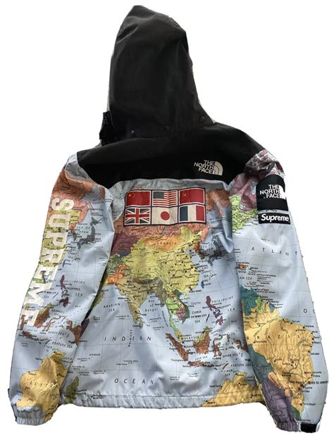 north face x supreme jacket replica|north face world map jacket.